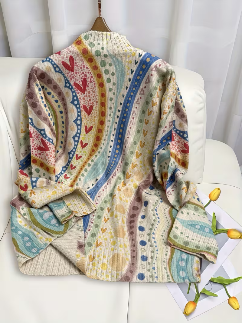 Ambrosine | Painted Paisley Zip Cardigan
