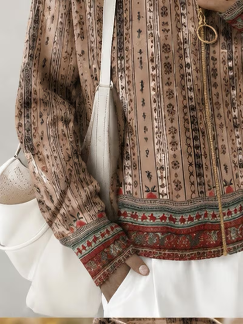 Wrenford | Woven Stripe Zip Cardigan