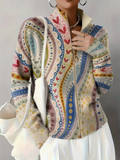 Ambrosine | Painted Paisley Zip Cardigan