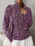 Ottilia | Violet Meadow Zip Cardigan