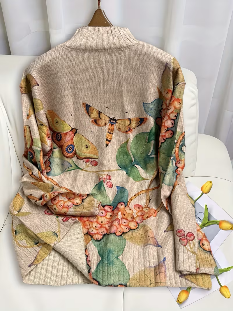Brontina | Butterfly Garden Zip Cardigan