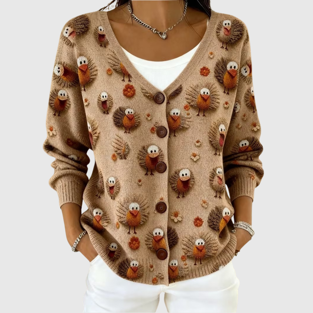 Ramona | Button-Front Ribbed Knit Cardigan