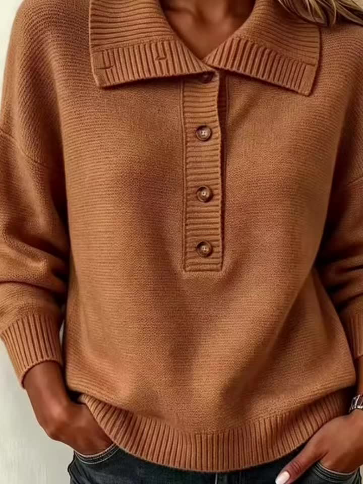 Natalia | Collared Button Autumn Sweater