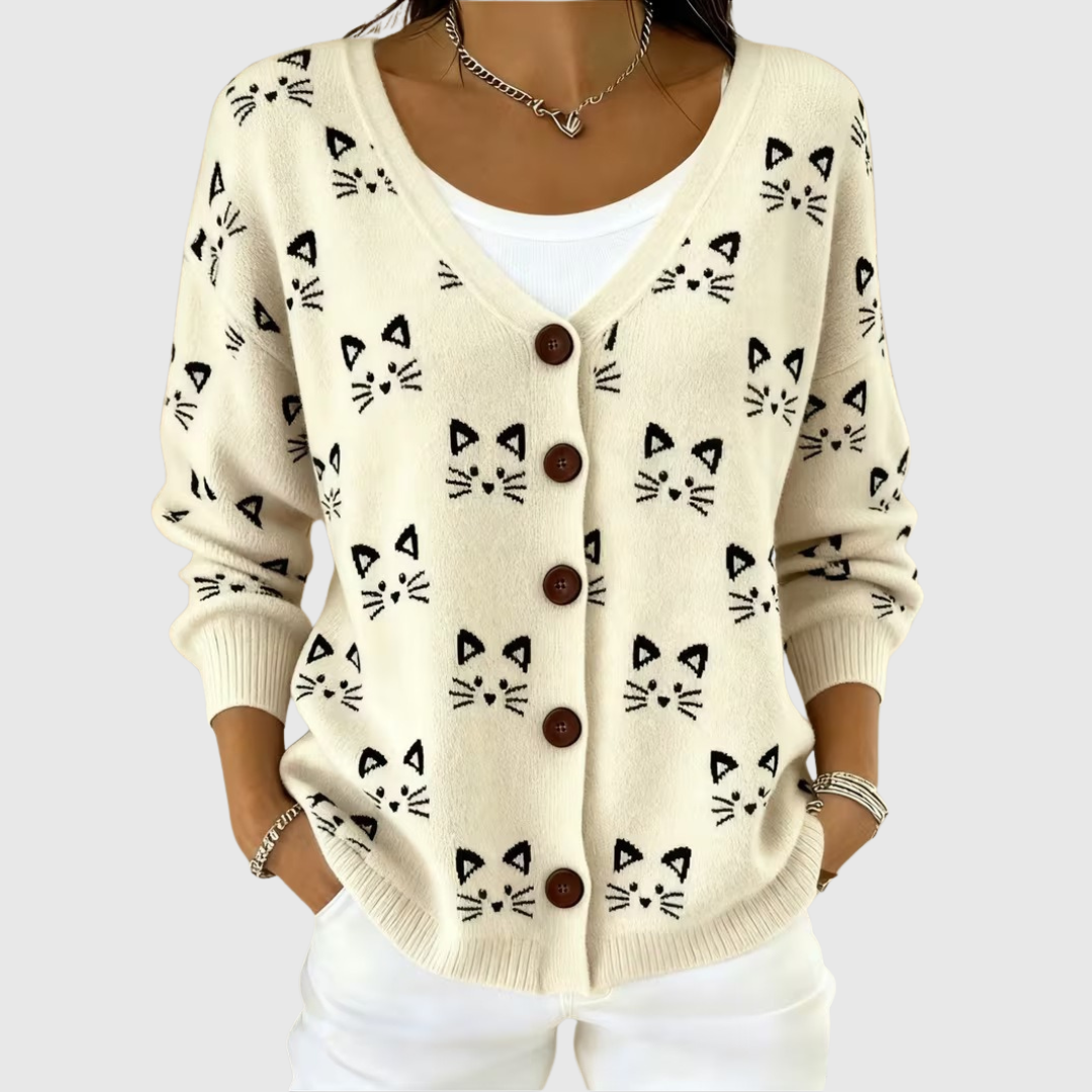 Adele | Button-Front Ribbed Knit Cardigan