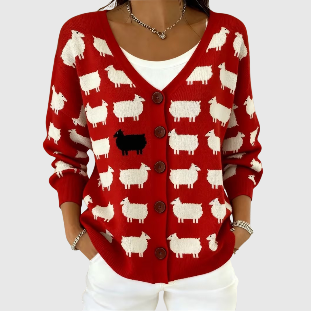 Renata | Button-Front Ribbed Knit Cardigan