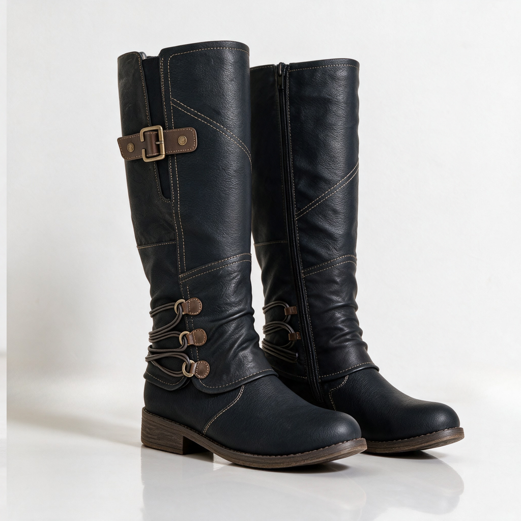 Angelita | Tall Riding Boots With Wrapped Ankle Cords