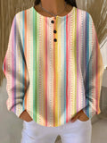 Isla | Softly Striped Button Top