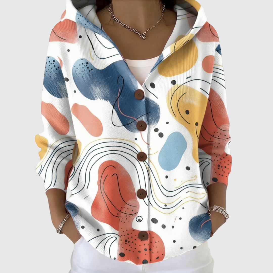 Stella | Hooded Ribbed Knit Cardigan