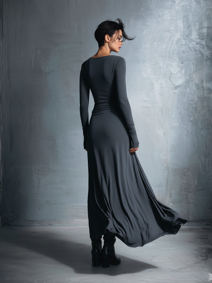Yasmina | Side-Tie Draped Maxi Dress