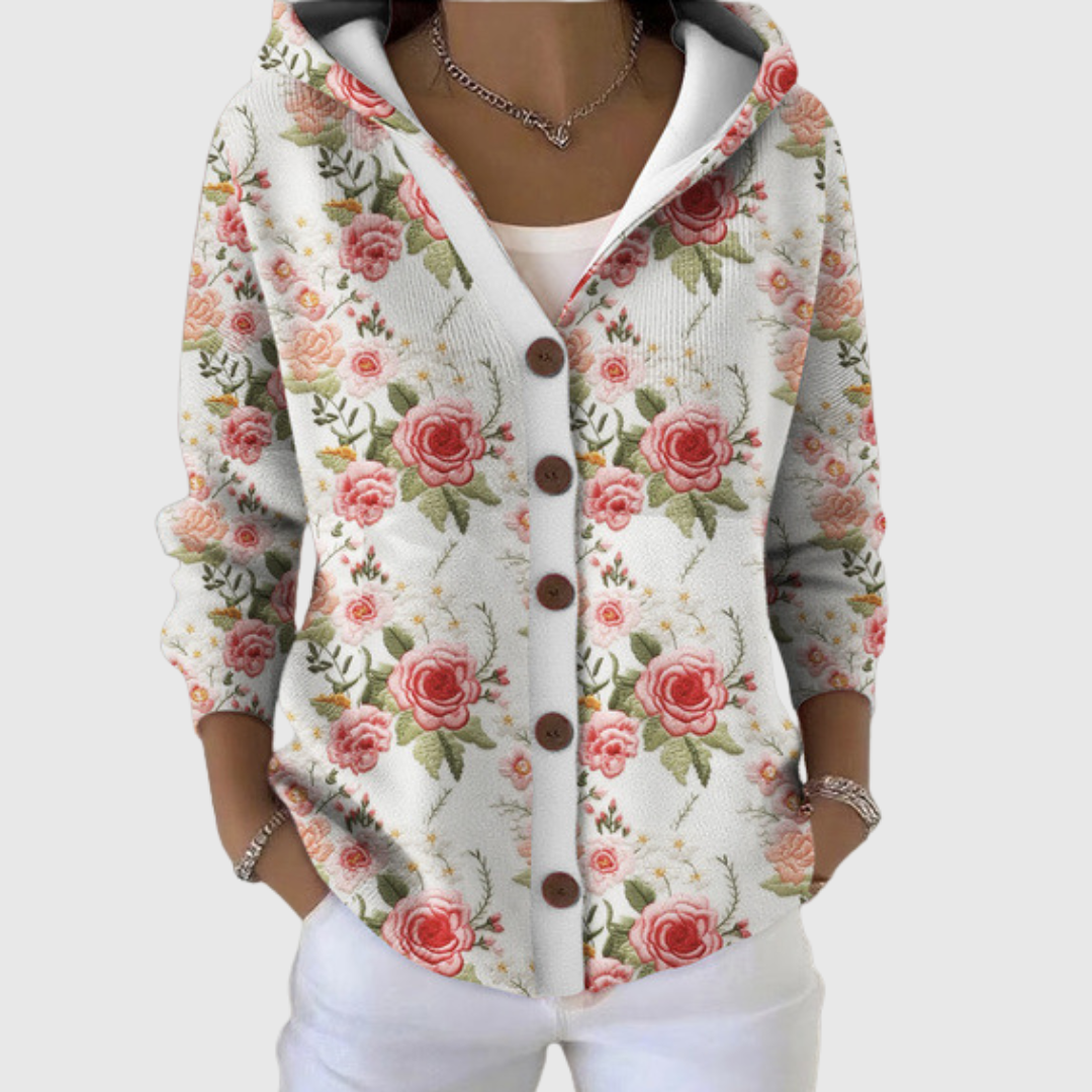 Cesarina | Hooded Ribbed Knit Cardigan