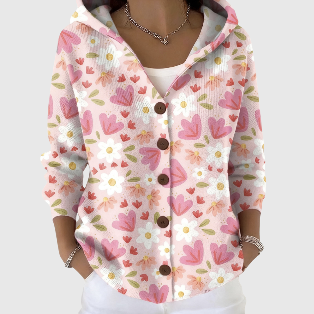 Elsa | Hooded Ribbed Knit Cardigan
