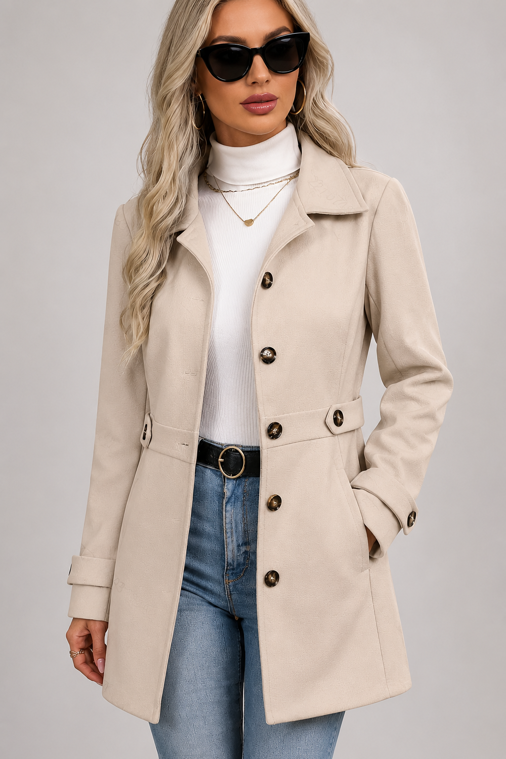 Bea | Fitted Single-Breasted Coat With Notch Lapels