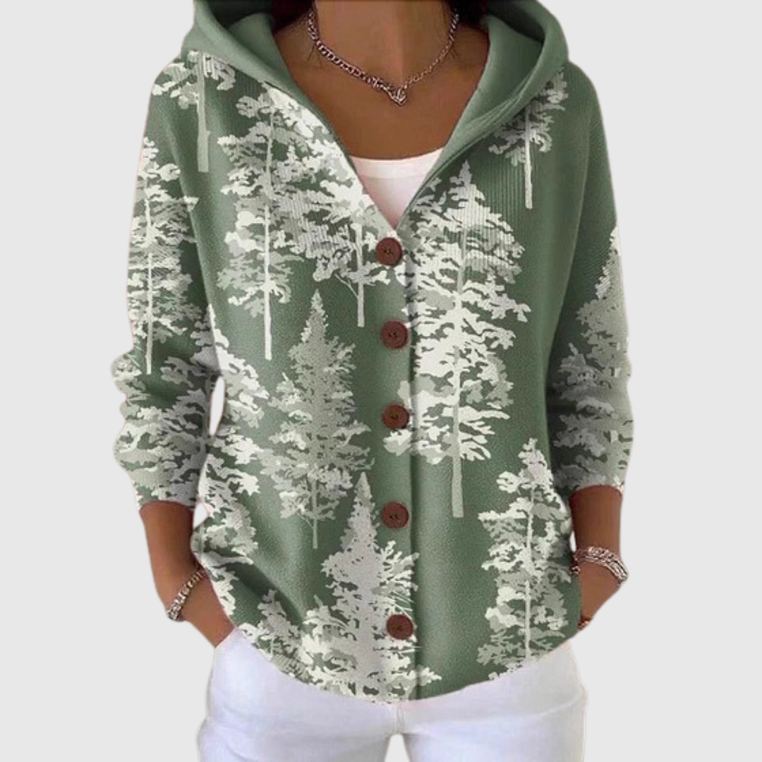 Bianca | Hooded Ribbed Knit Cardigan