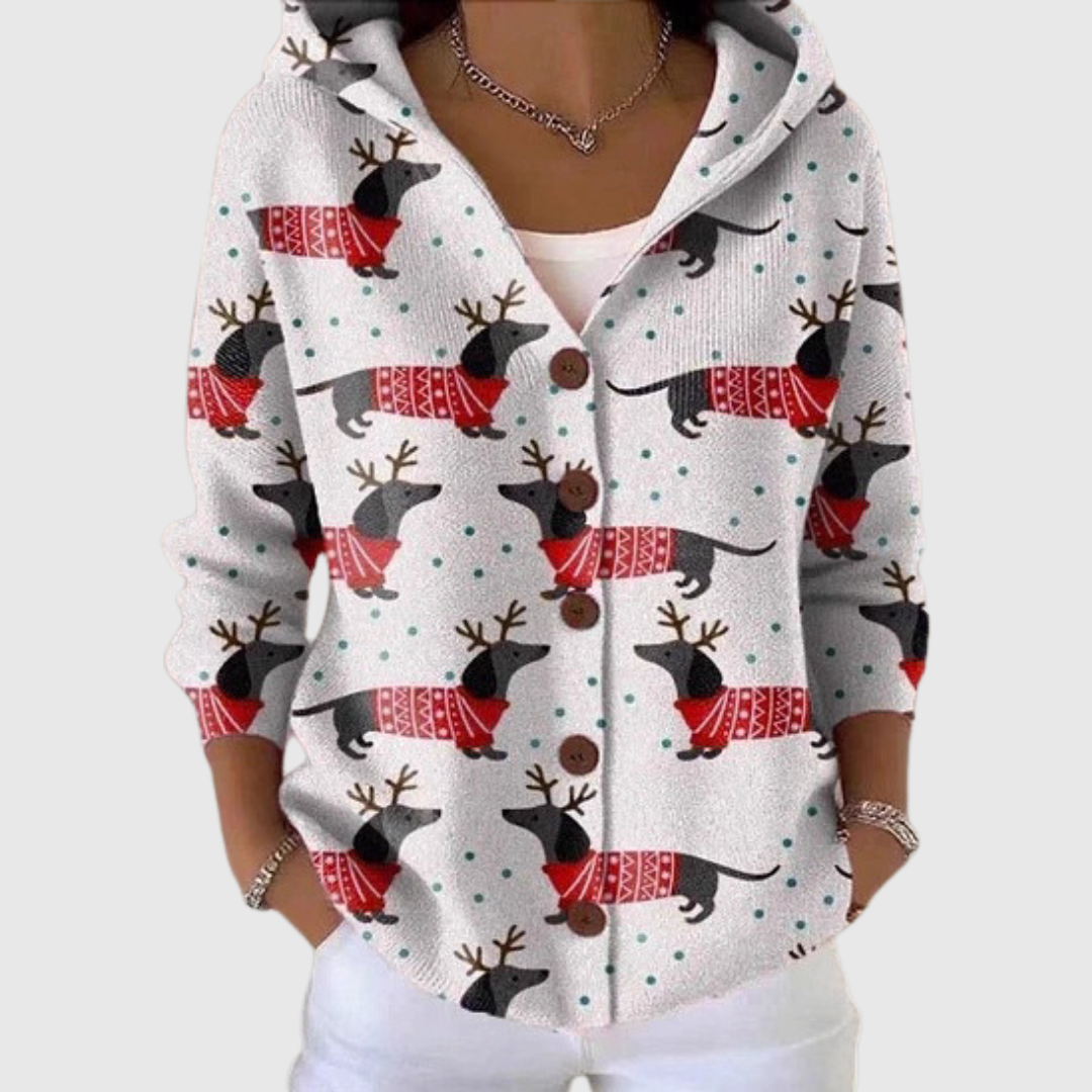 Amabile | Hooded Ribbed Knit Cardigan
