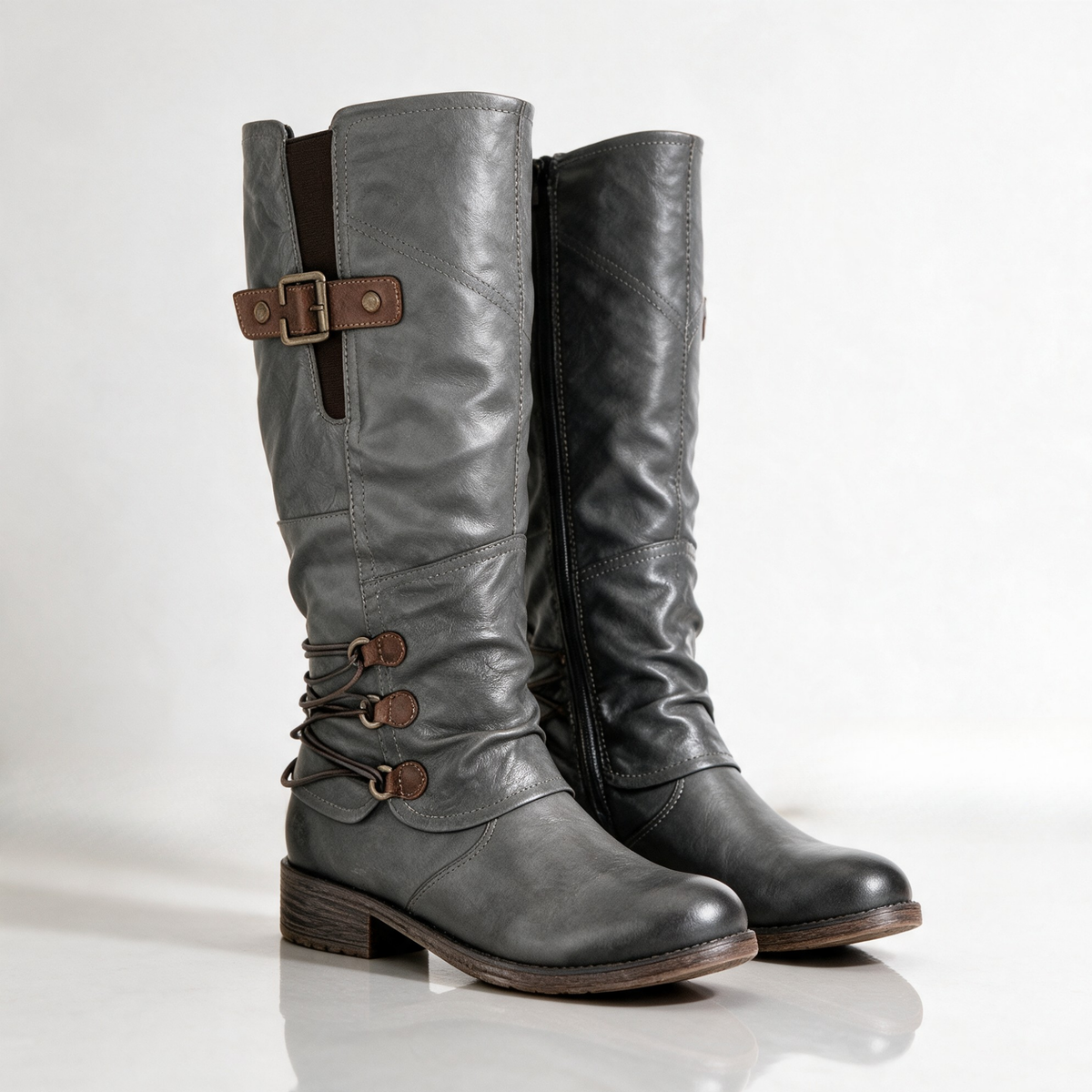 Angelita | Tall Riding Boots With Wrapped Ankle Cords