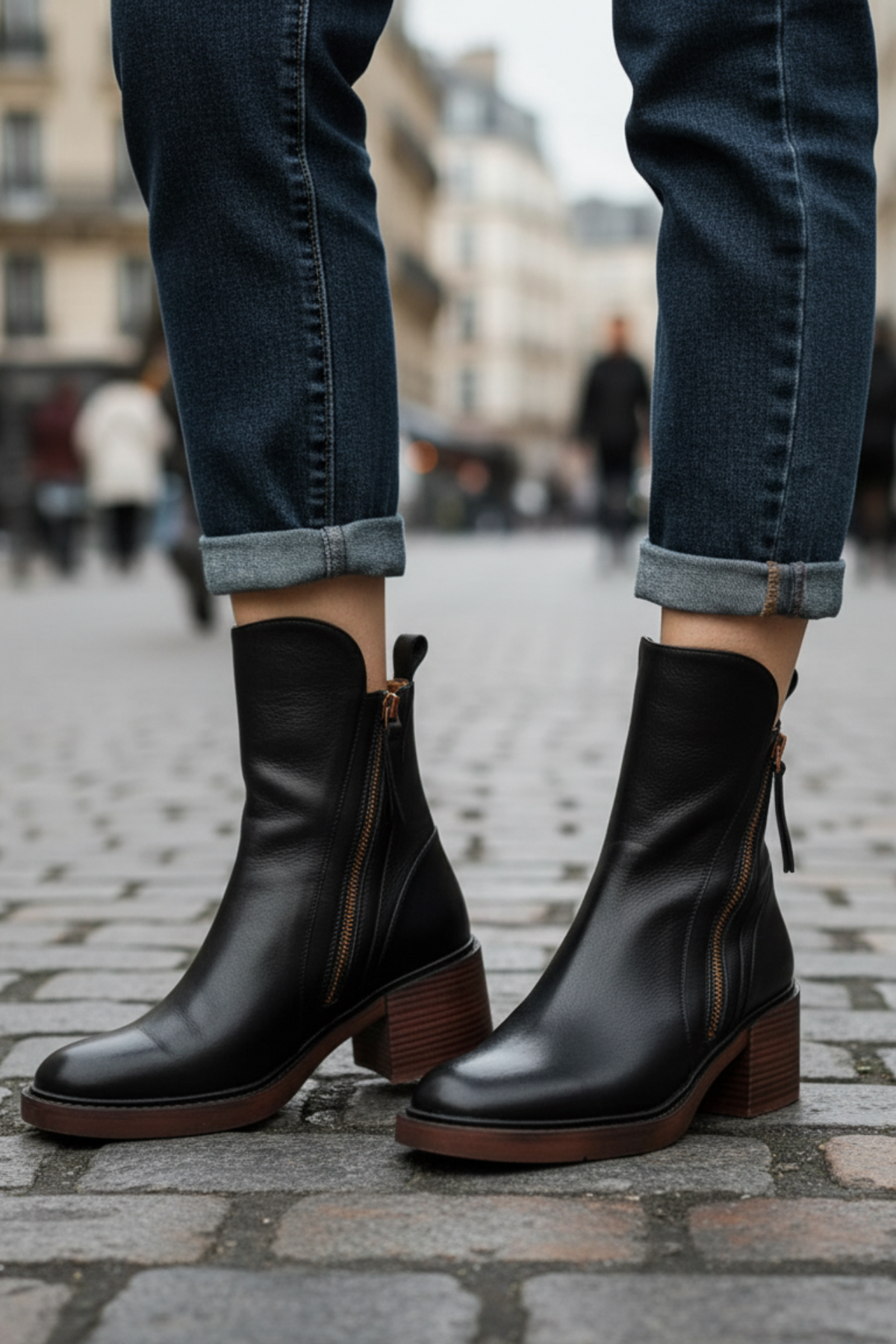 Grazie | Leather Square-Heel Boots