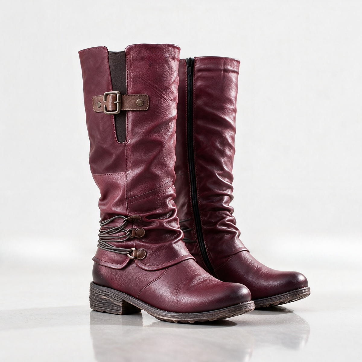 Angelita | Tall Riding Boots With Wrapped Ankle Cords