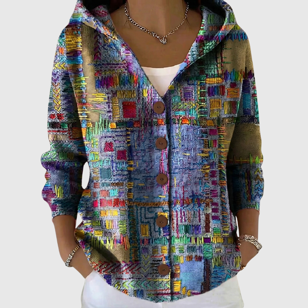 Marinella | Hooded Ribbed Knit Cardigan
