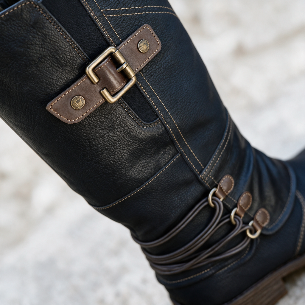 Angelita | Tall Riding Boots With Wrapped Ankle Cords
