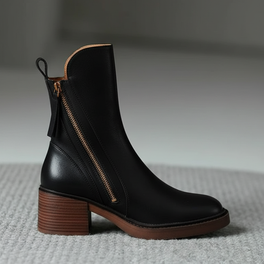 Grazie | Leather Square-Heel Boots