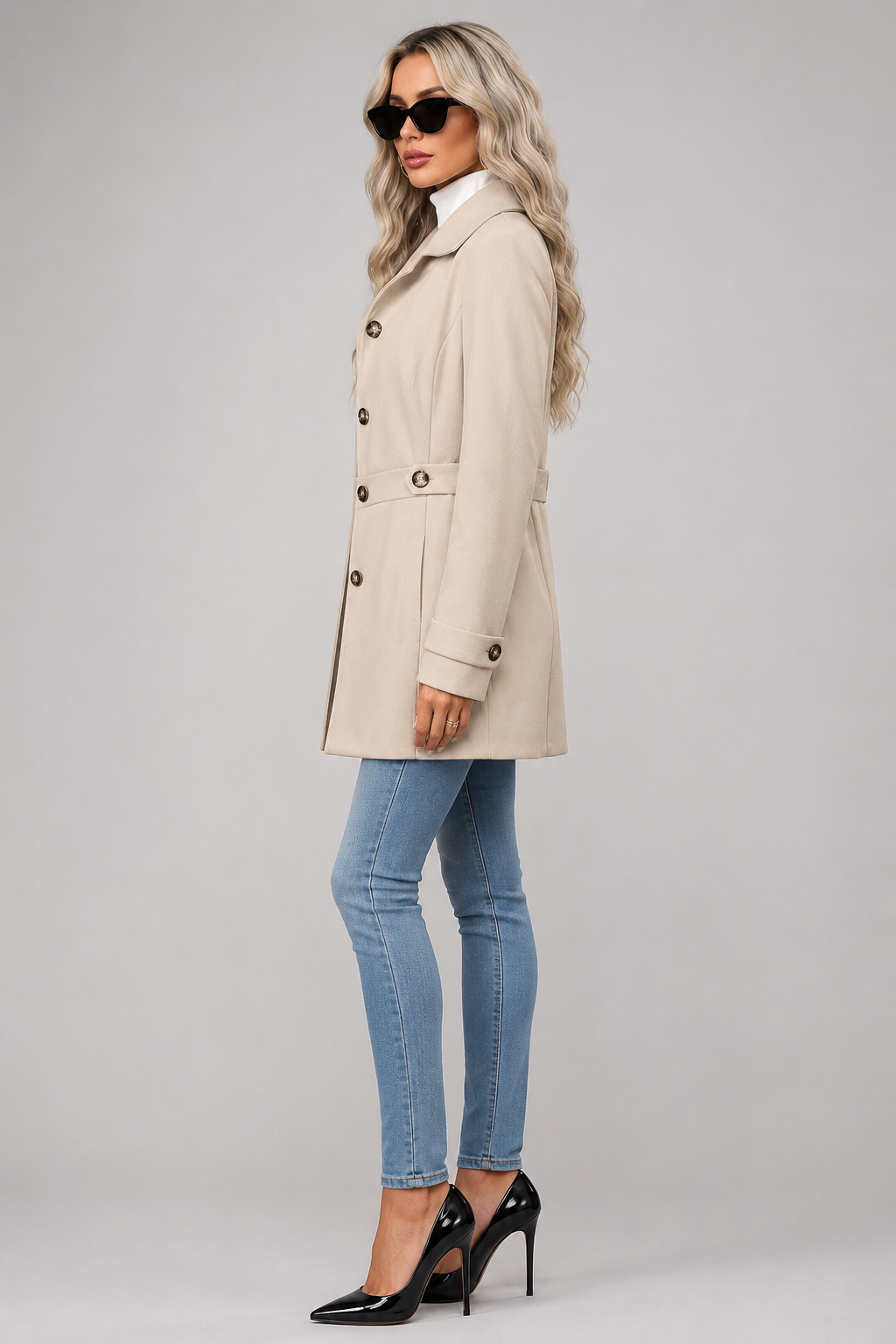 Bea | Fitted Single-Breasted Coat With Notch Lapels