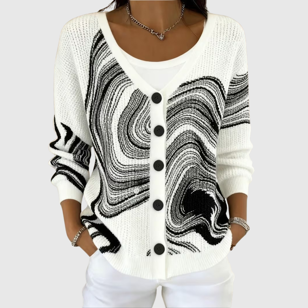 Emilia | Button-Front Ribbed Knit Cardigan