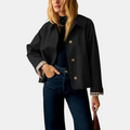 Nora | Cropped Trench Jacket With Checkered Lining