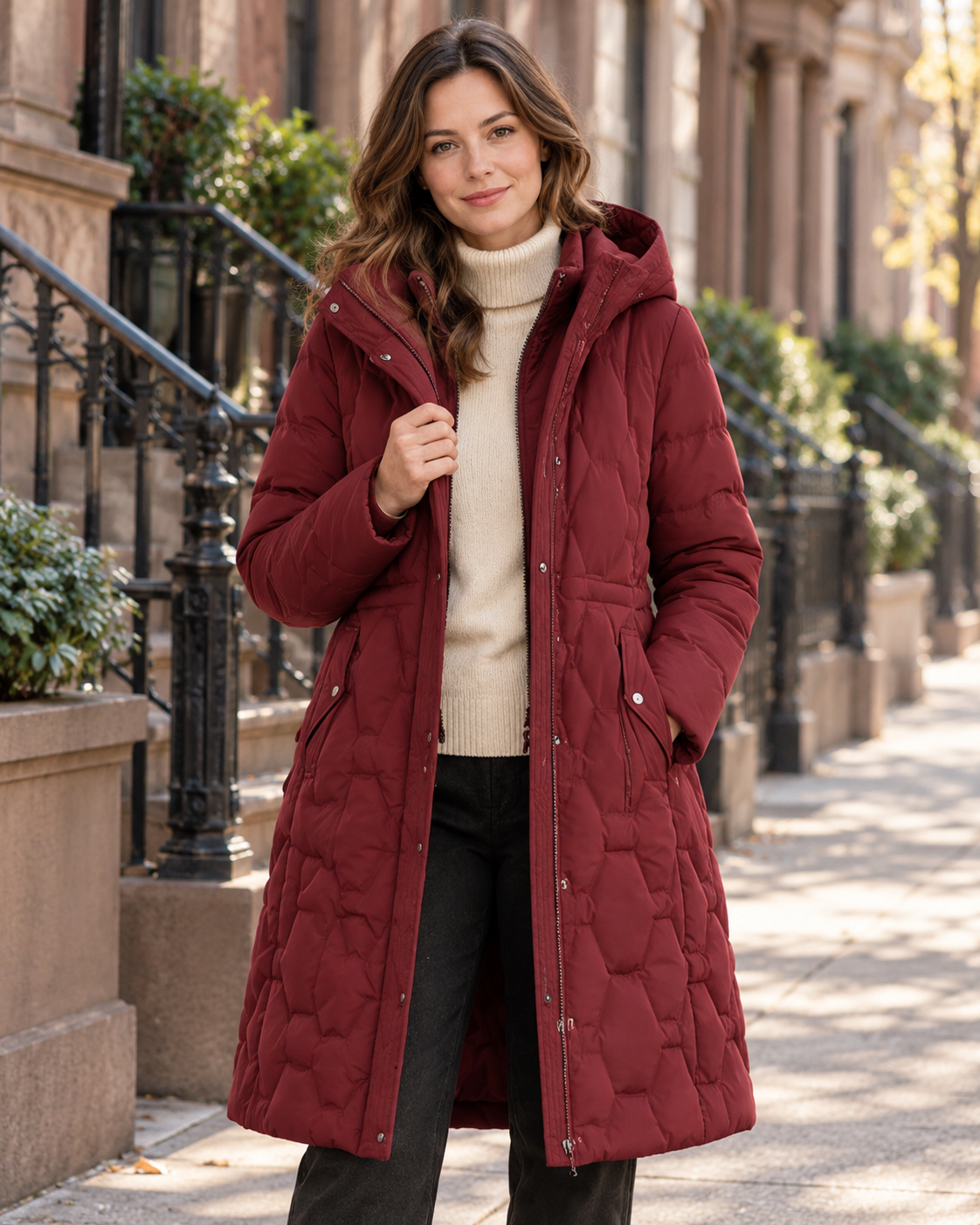 Siliana | Longline Hooded Quilted Coat
