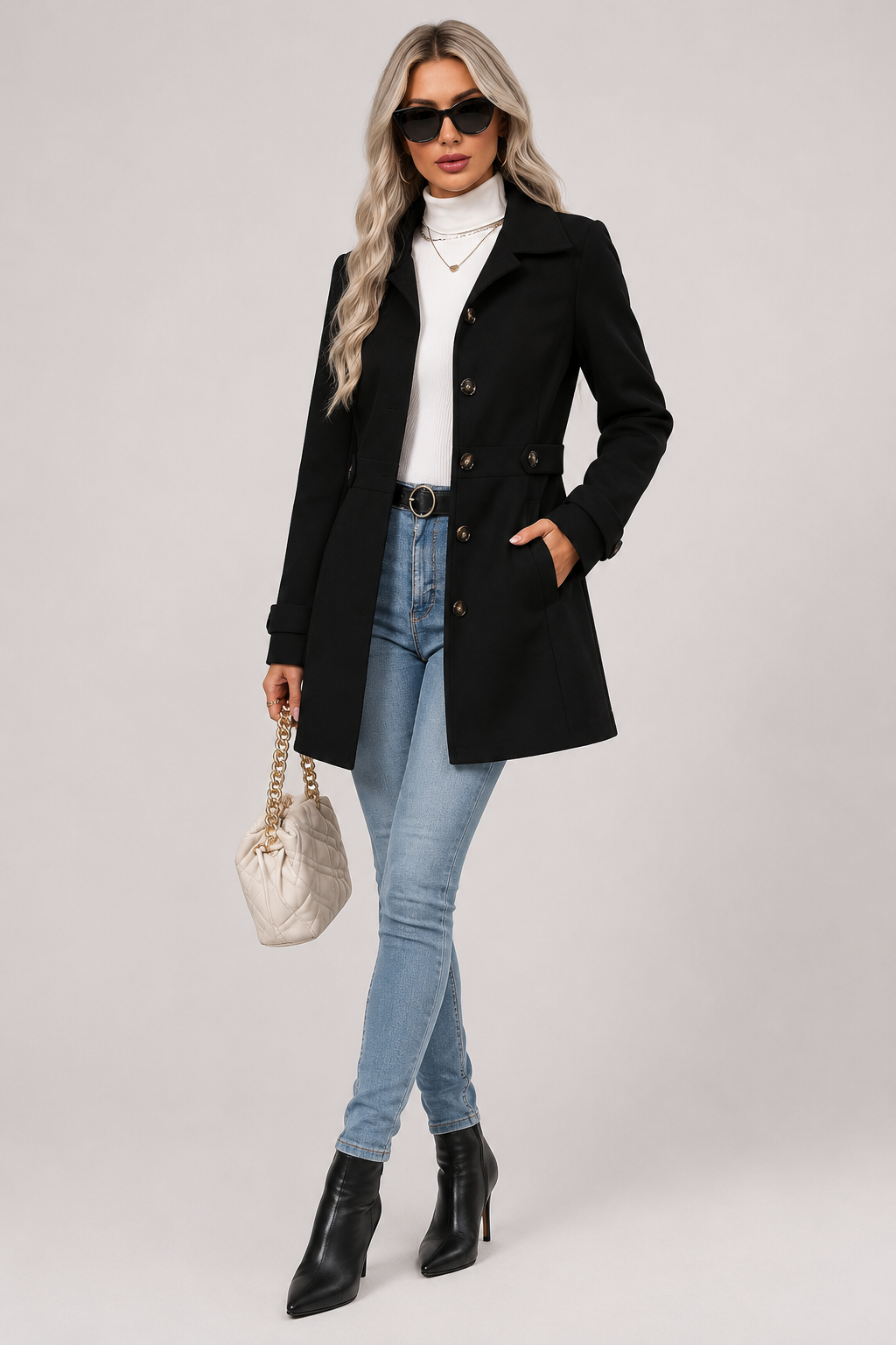 Bea | Fitted Single-Breasted Coat With Notch Lapels
