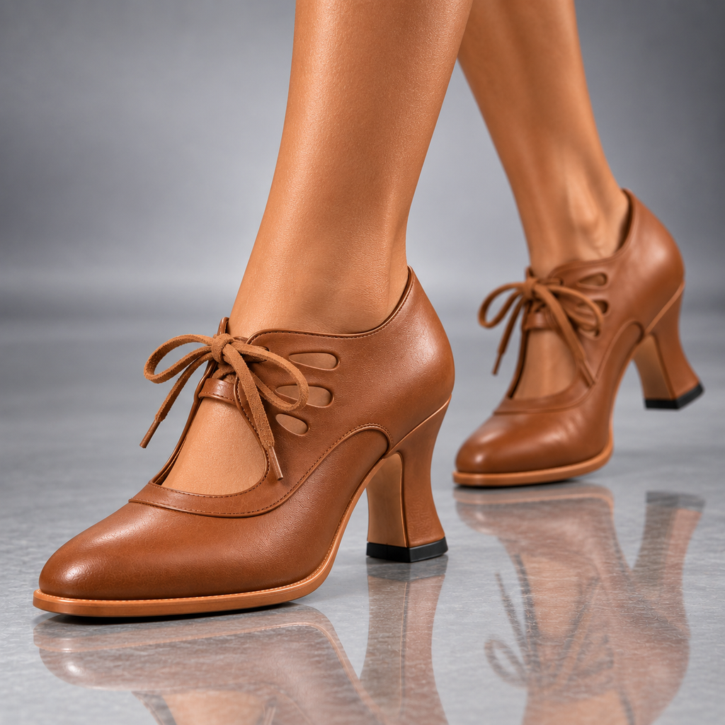 Mirella | Genuine Leather Lace-Up Heels