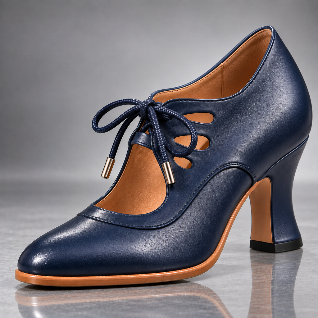 Mirella | Genuine Leather Lace-Up Heels
