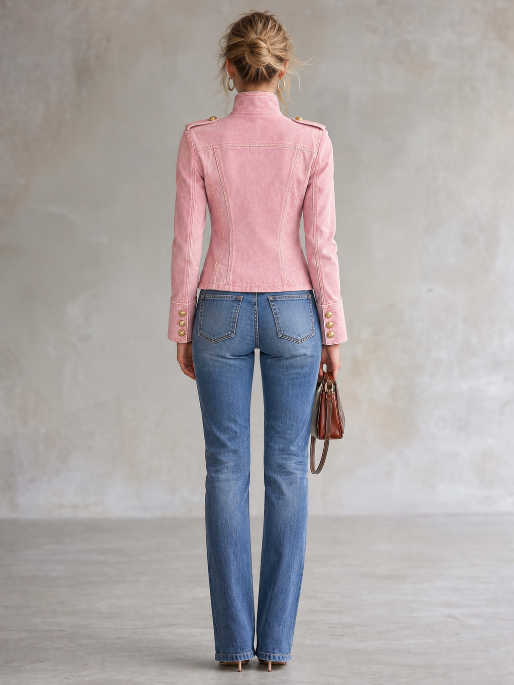 Marion | Military-Inspired Denim Jacket With Gold Buttons
