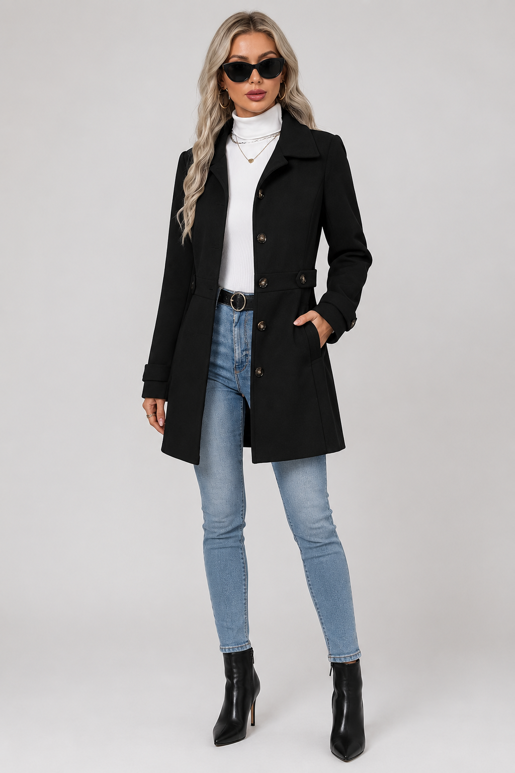 Bea | Fitted Single-Breasted Coat With Notch Lapels