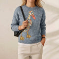 Duck with Floral Pattern Cotton Sweater