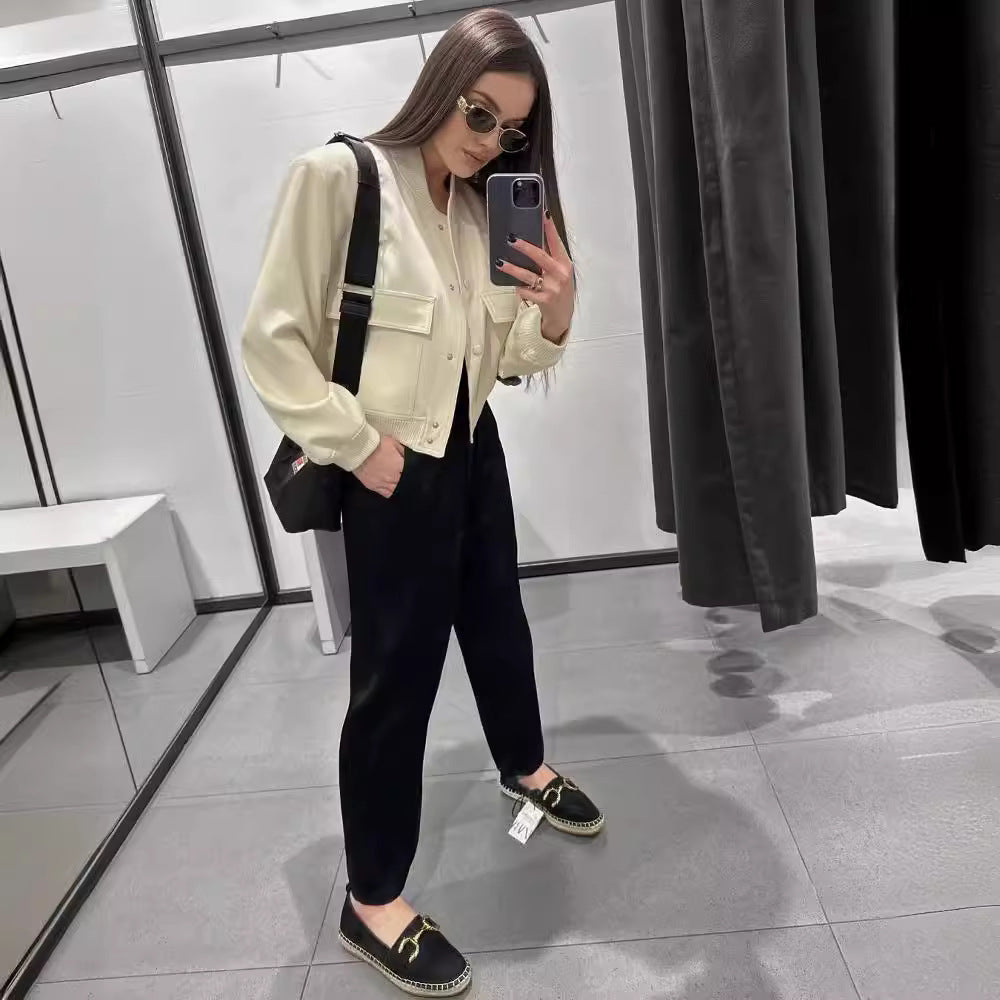 Senia | Minimalist Bomber With Utility Pockets