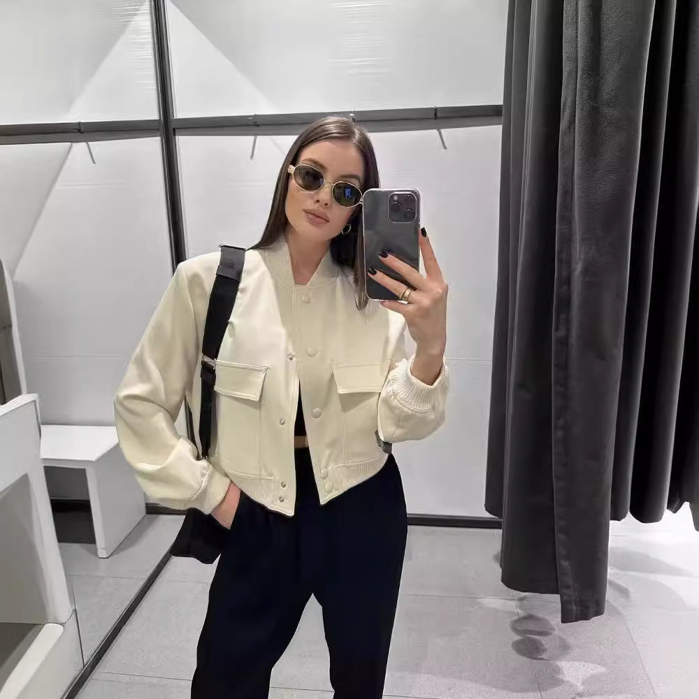 Senia | Minimalist Bomber With Utility Pockets