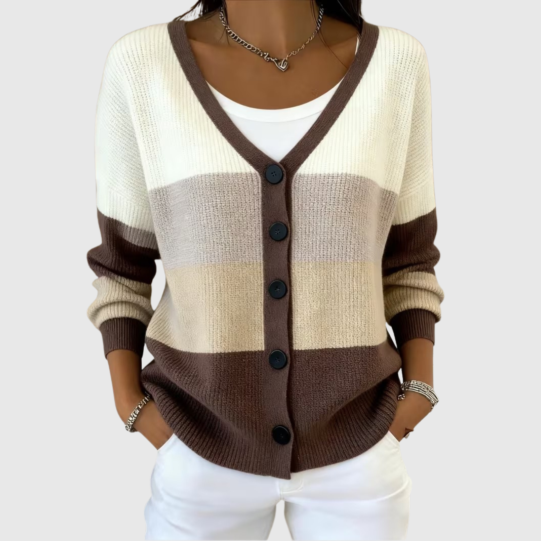 Felicia | Button-Front Ribbed Knit Cardigan