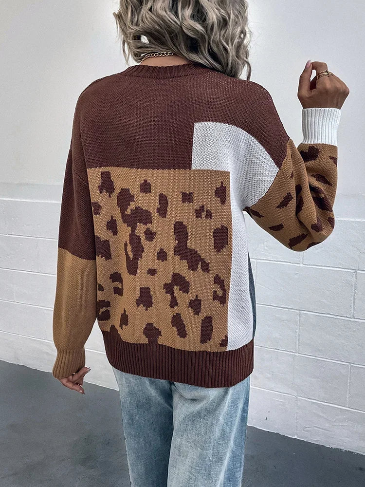 Diana | Vintage Leopard Patchwork Sweater