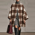 Liora | Plaid Button Cape Coat