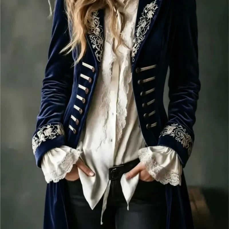 Philomène | Long Embroidered Velvet Jacket