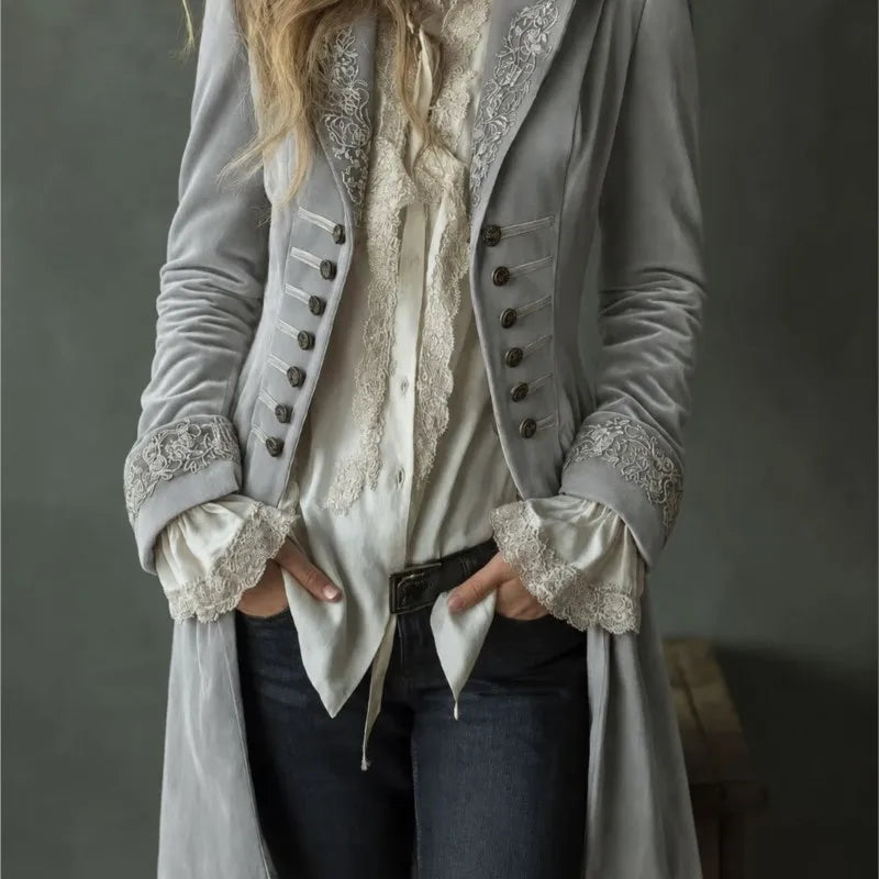 Philomène | Long Embroidered Velvet Jacket