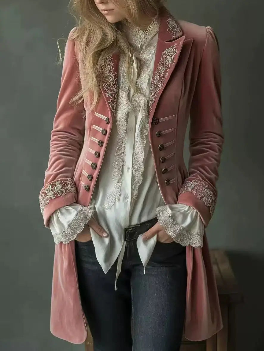 Philomène | Long Embroidered Velvet Jacket