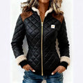 Meriana | Quilted Argyle Zip Jacket With Sherpa Trim