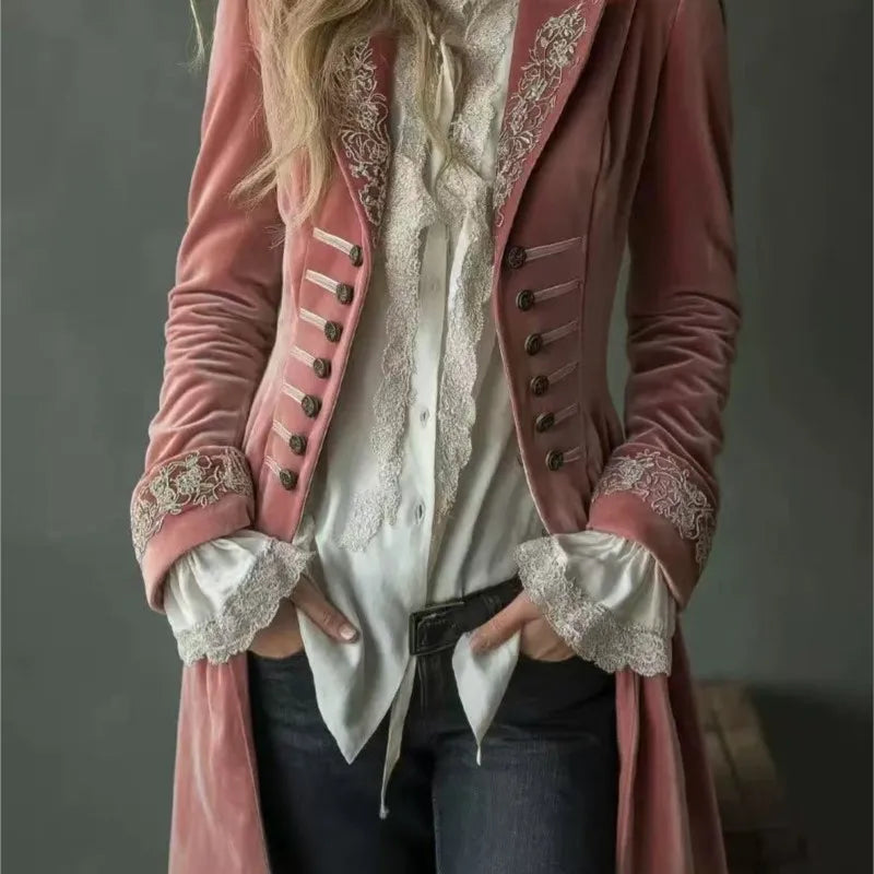 Philomène | Long Embroidered Velvet Jacket