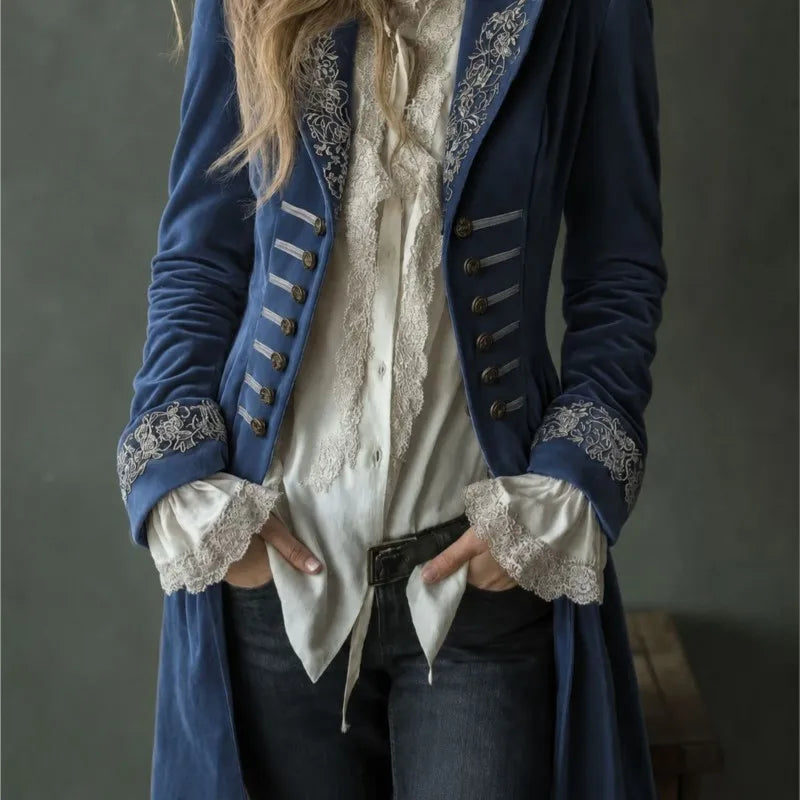 Philomène | Long Embroidered Velvet Jacket
