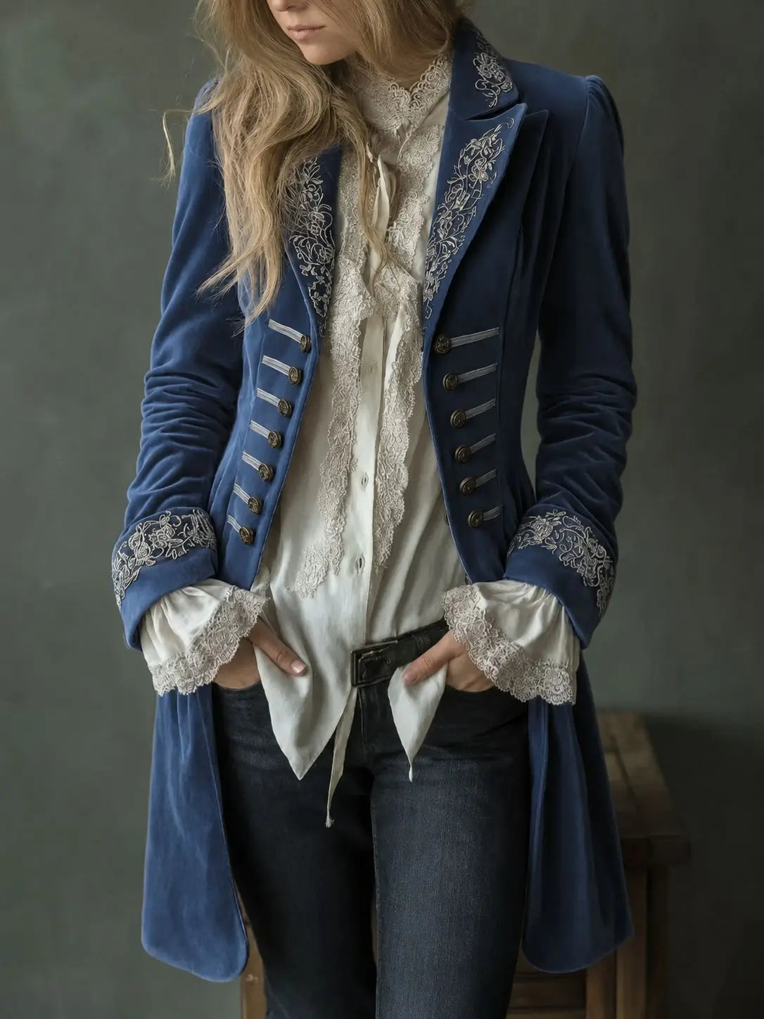 Philomène | Long Embroidered Velvet Jacket
