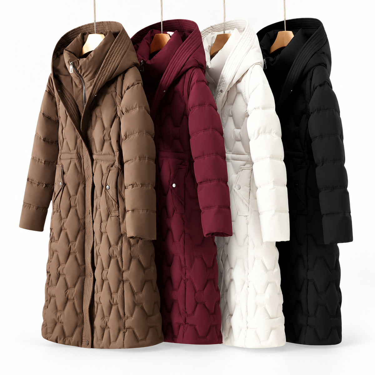 Siliana | Longline Hooded Quilted Coat