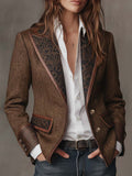 Emilia | Herringbone Printed Panel Blazer