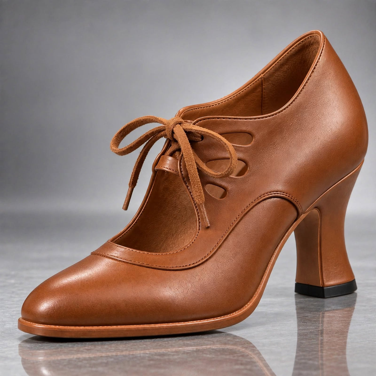 Mirella | Genuine Leather Lace-Up Heels