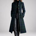 Rébecca | Fitted Mid-Length Plaid Coat